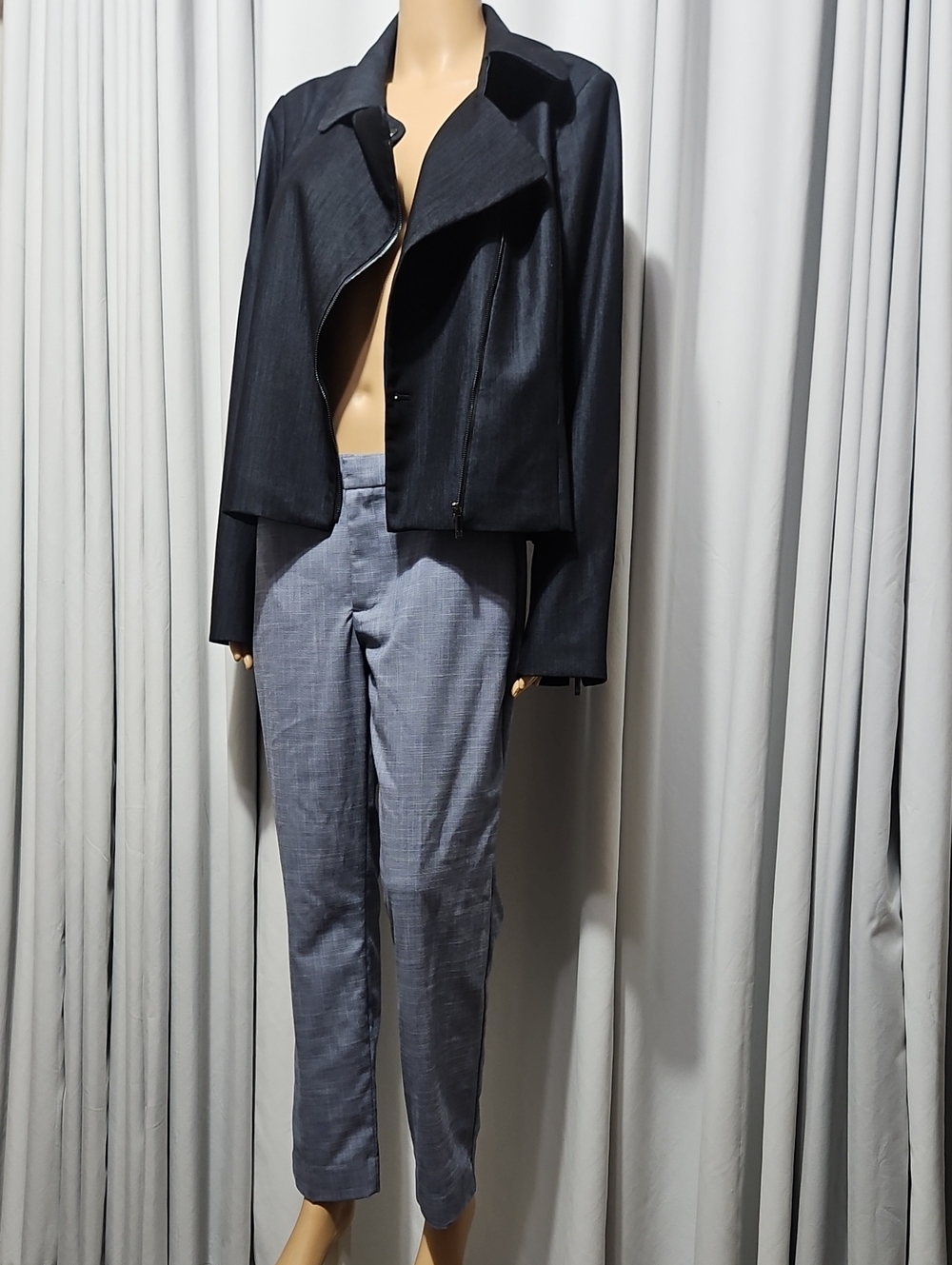 NWT Tommy Hilfiger Cropped Asymmetrical Blazer Jacket
